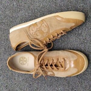Tory Burch "Murphy' Suede/Patent Leather Sneakers